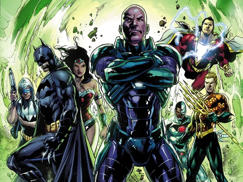 Billy Batson Captain Cold DC Comics Shazam (DC Comics) Aquaman Cyborg (DC Comics) Lex Luthor Batman Wonder Woman Comic Justice League Image