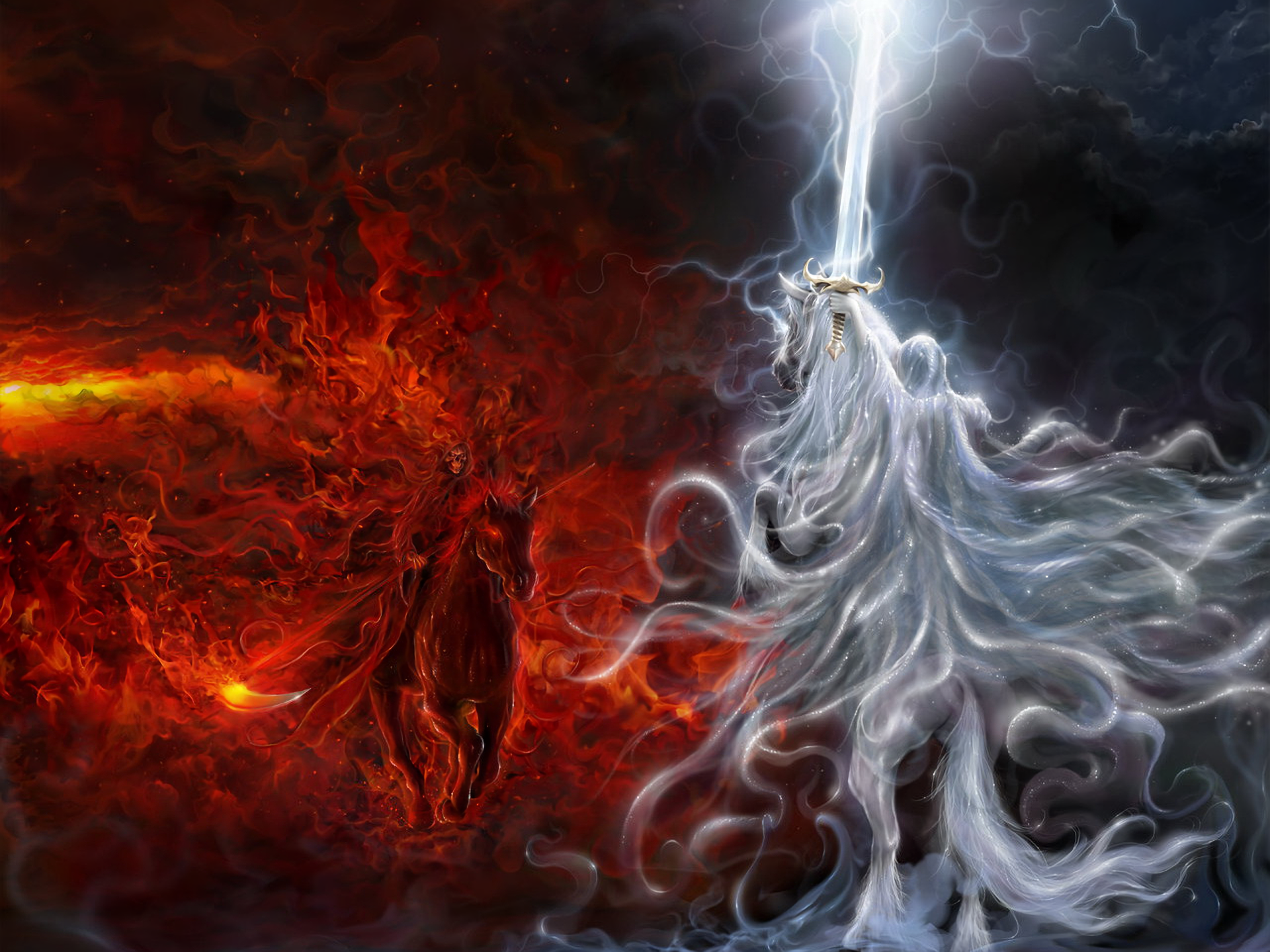 Download Good Vs Evil Fight Horse Smoke Flame Fantasy Battle Art download-good-vs-evil-fight-horse-smoke-flame-fantasy-battle-art