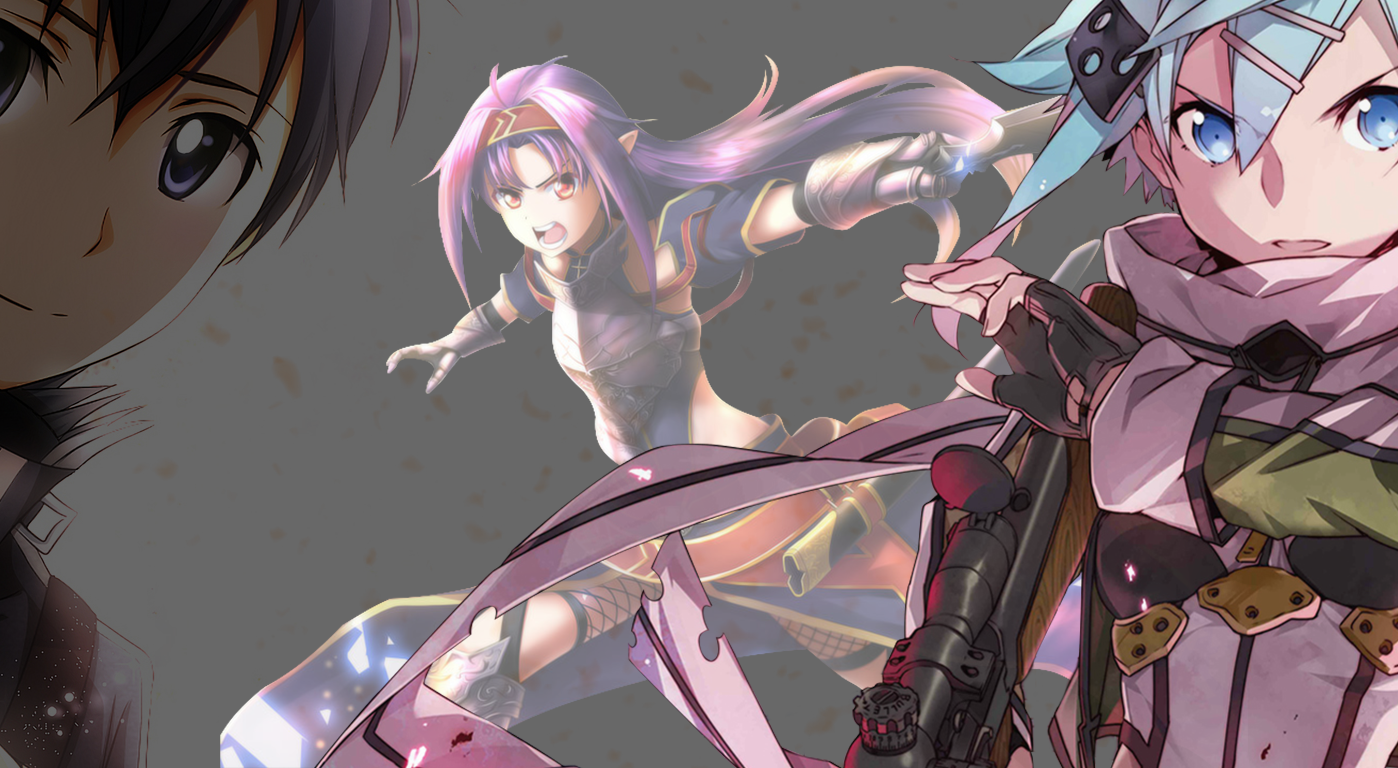 Download Shino Asada Yuuki Konno Kirito (Sword Art Online) Anime Sword Art Online Art by marcos123456789