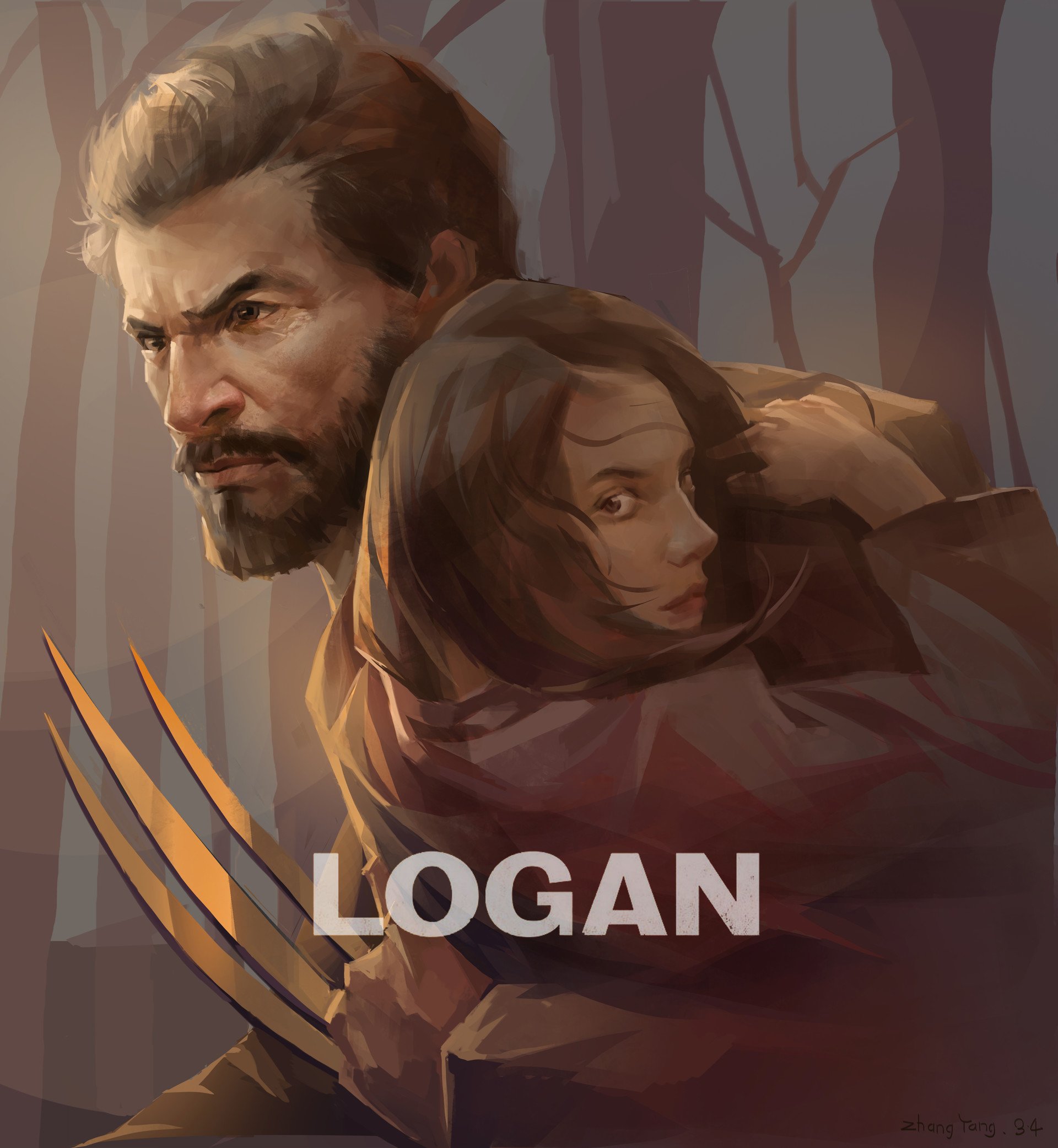 Download Logan Dafne Keen Hugh Jackman Movie Art