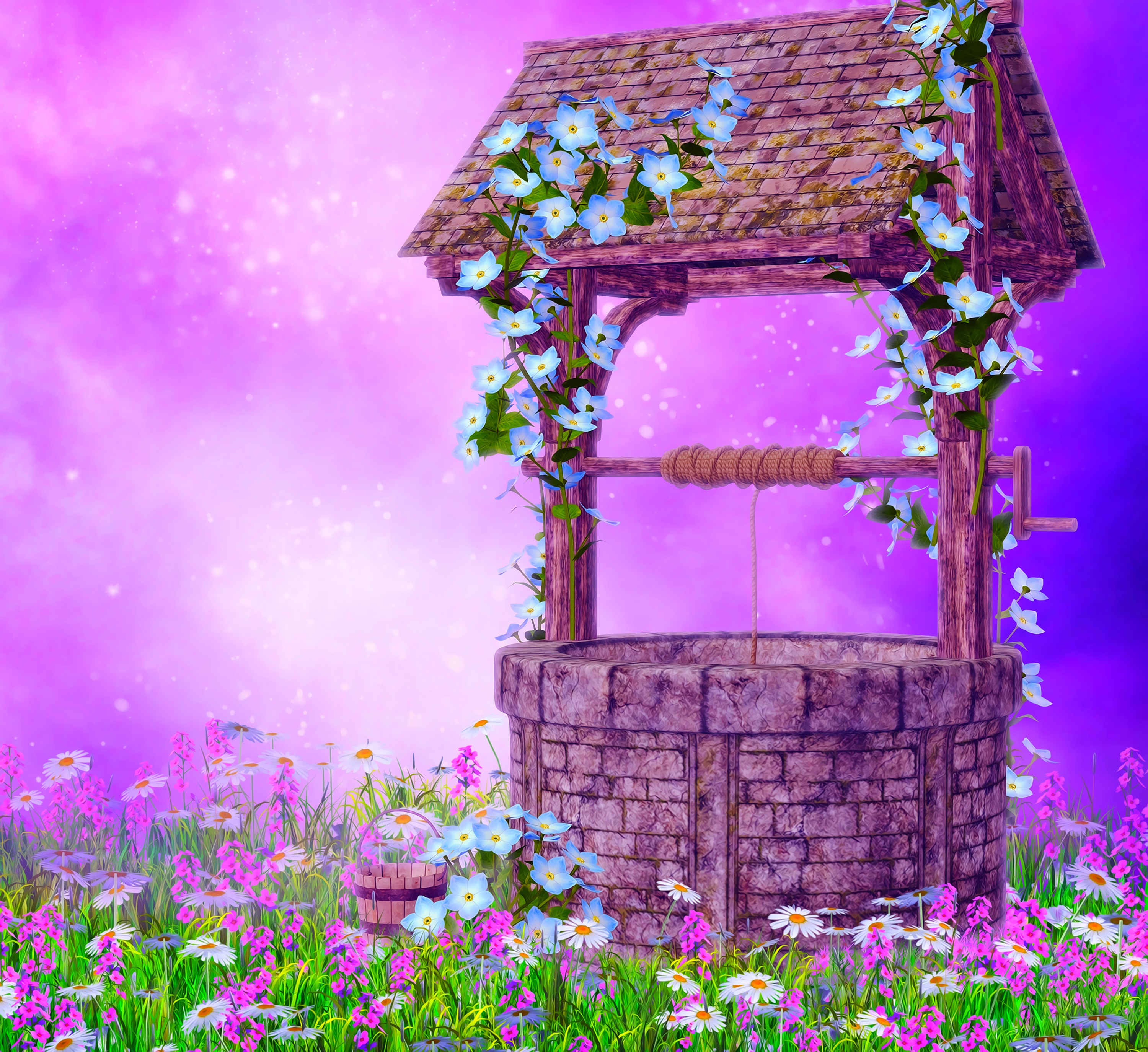 Wishing Well in Springtime