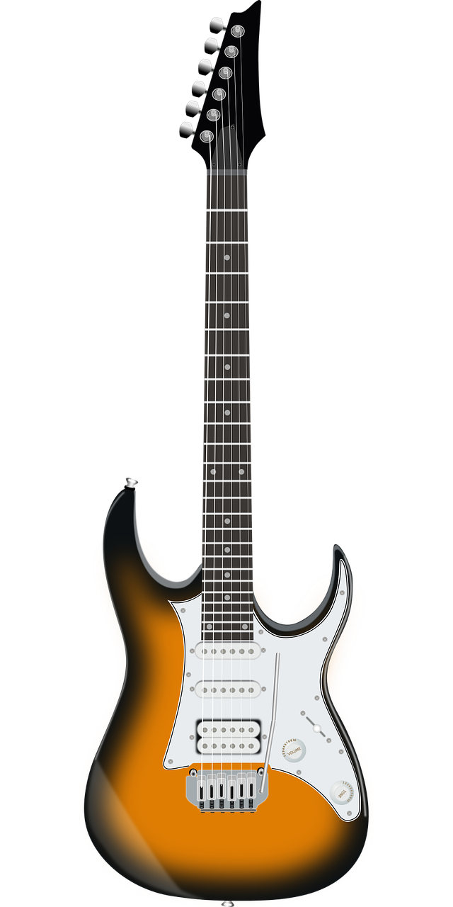 A vibrant electric guitar with a glossy finish and multiple pickups, showcasing the essence of music and creativity.