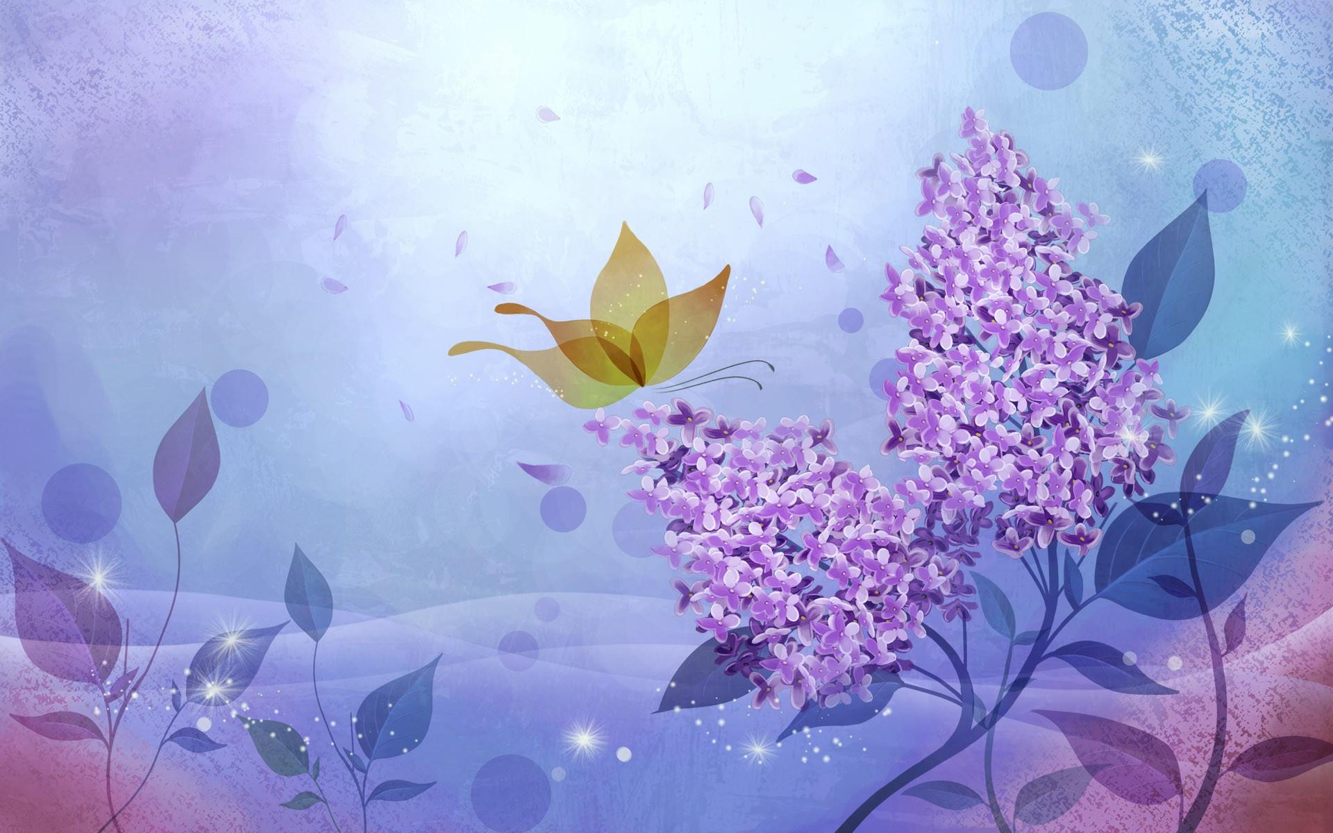 Lilacs and Butterfly