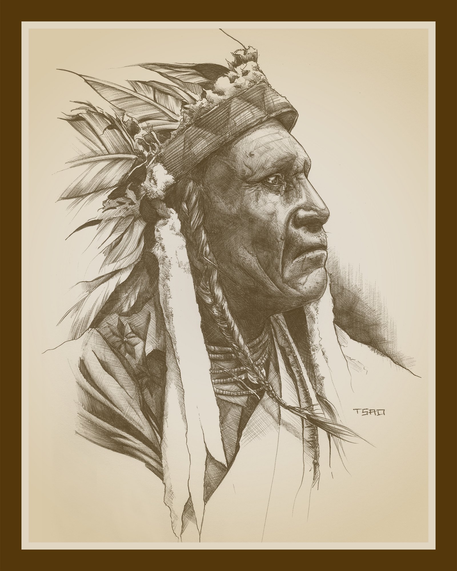 Download Drawing Headdress Portrait Artistic Native American Art