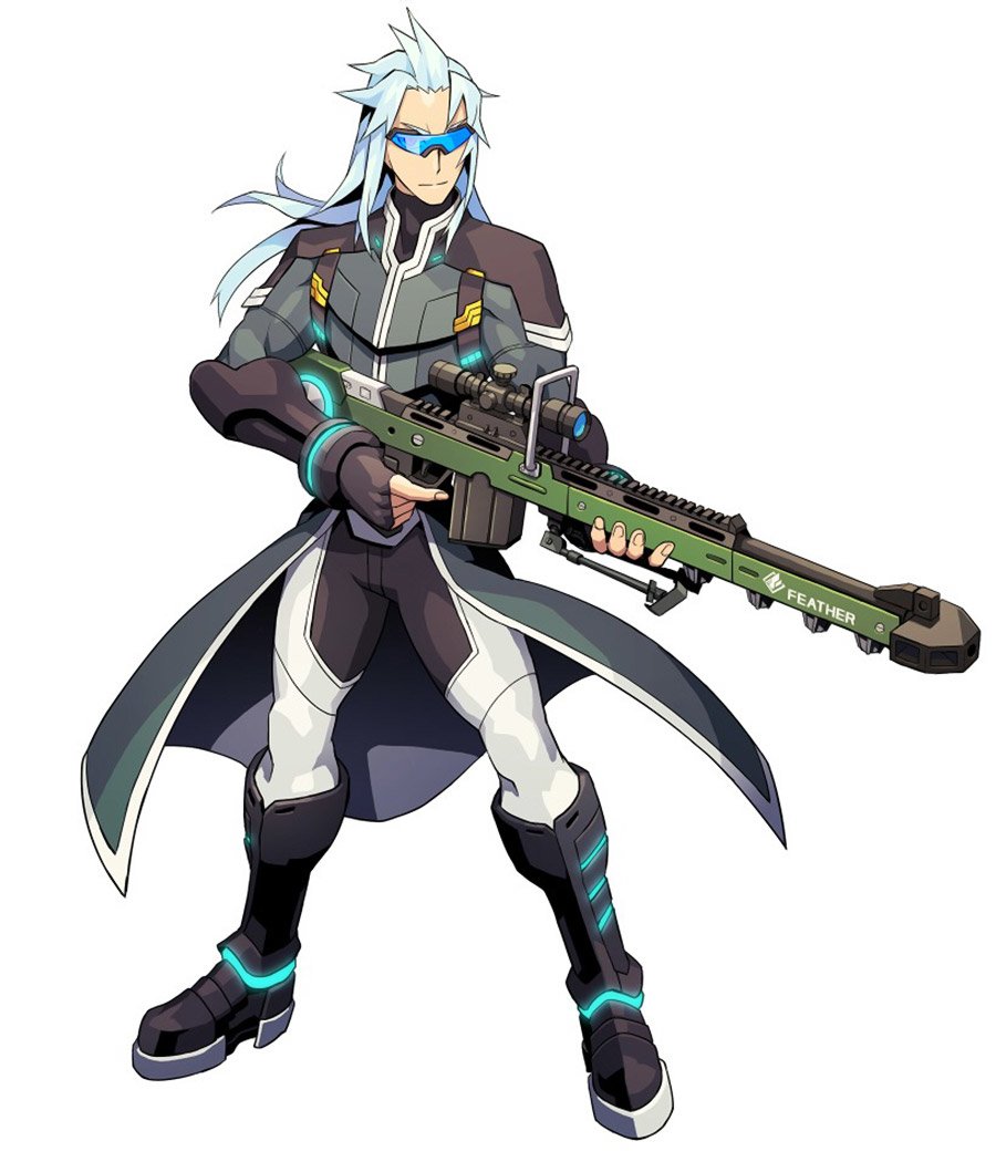 Download Asimov (Azure Striker Gunvolt) Video Game Azure Striker Gunvolt Art