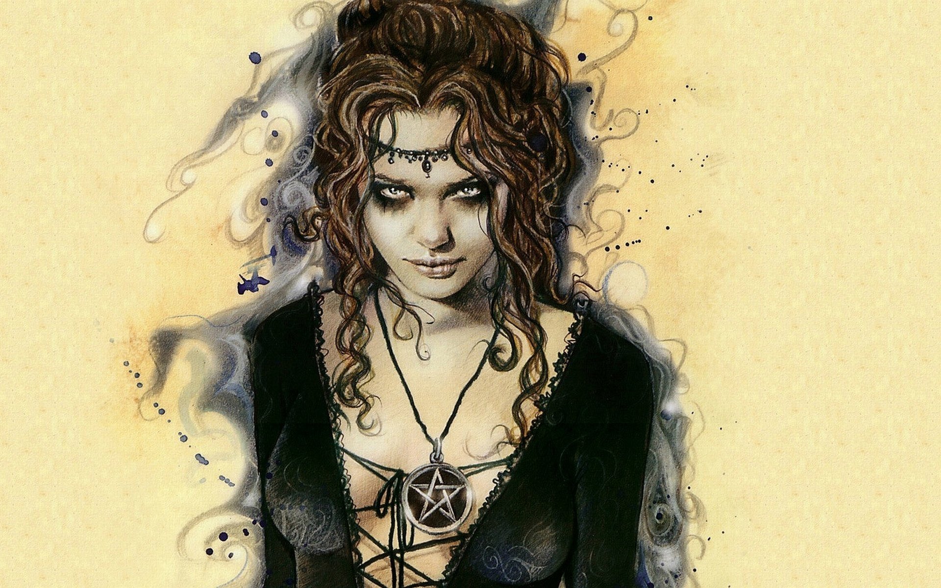 Download Gothic Dark Pentagram Fantasy Woman Dark Fantasy Art