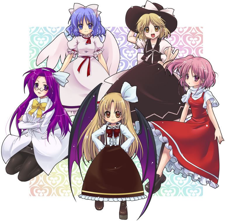 Download Kurumi (Touhou) Yuki (Touhou) Mai (Touhou) Sara (Touhou) Asakura Rikako Anime Touhou Art