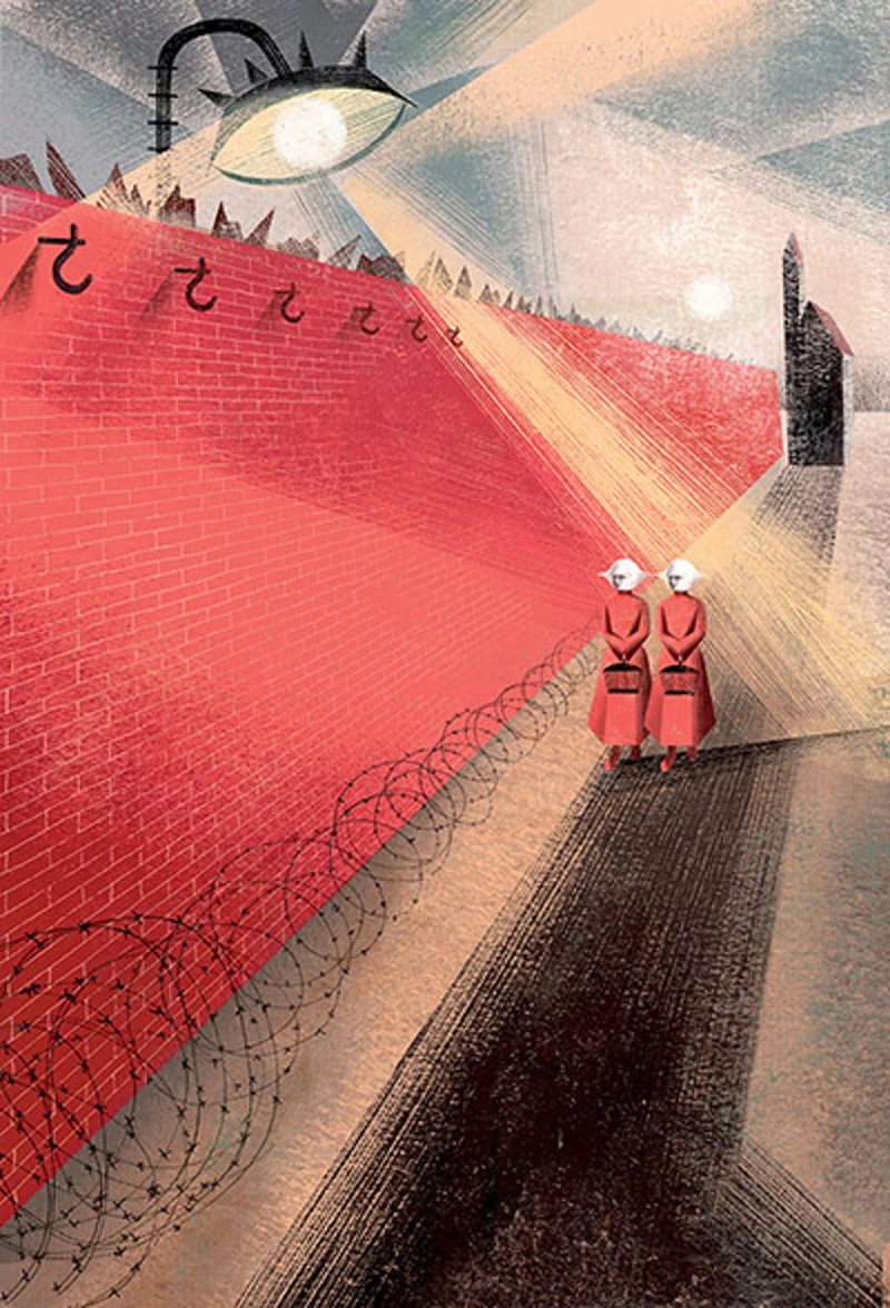 TV Show the handmaid's tale surveillance dystopian red wall Image