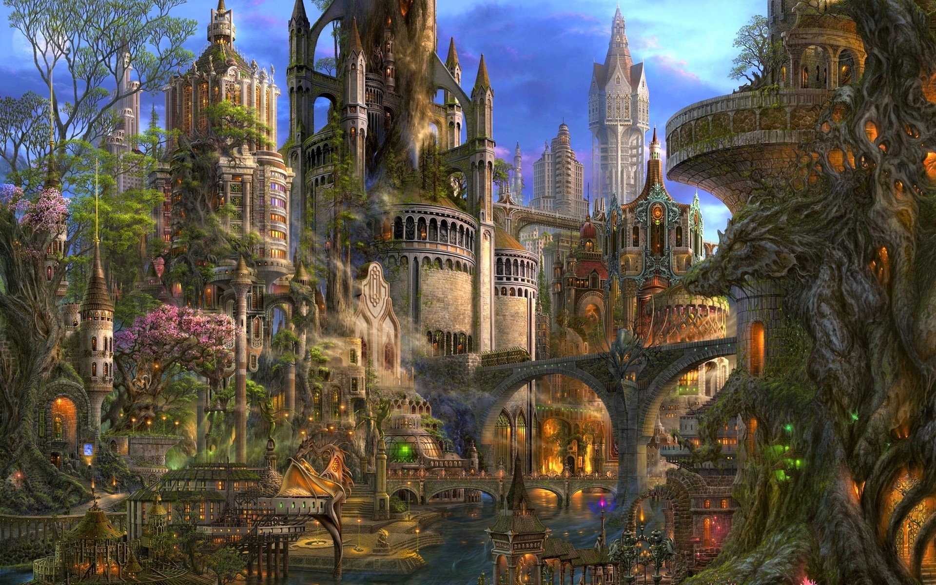 Fantasy City Art by ucchiey