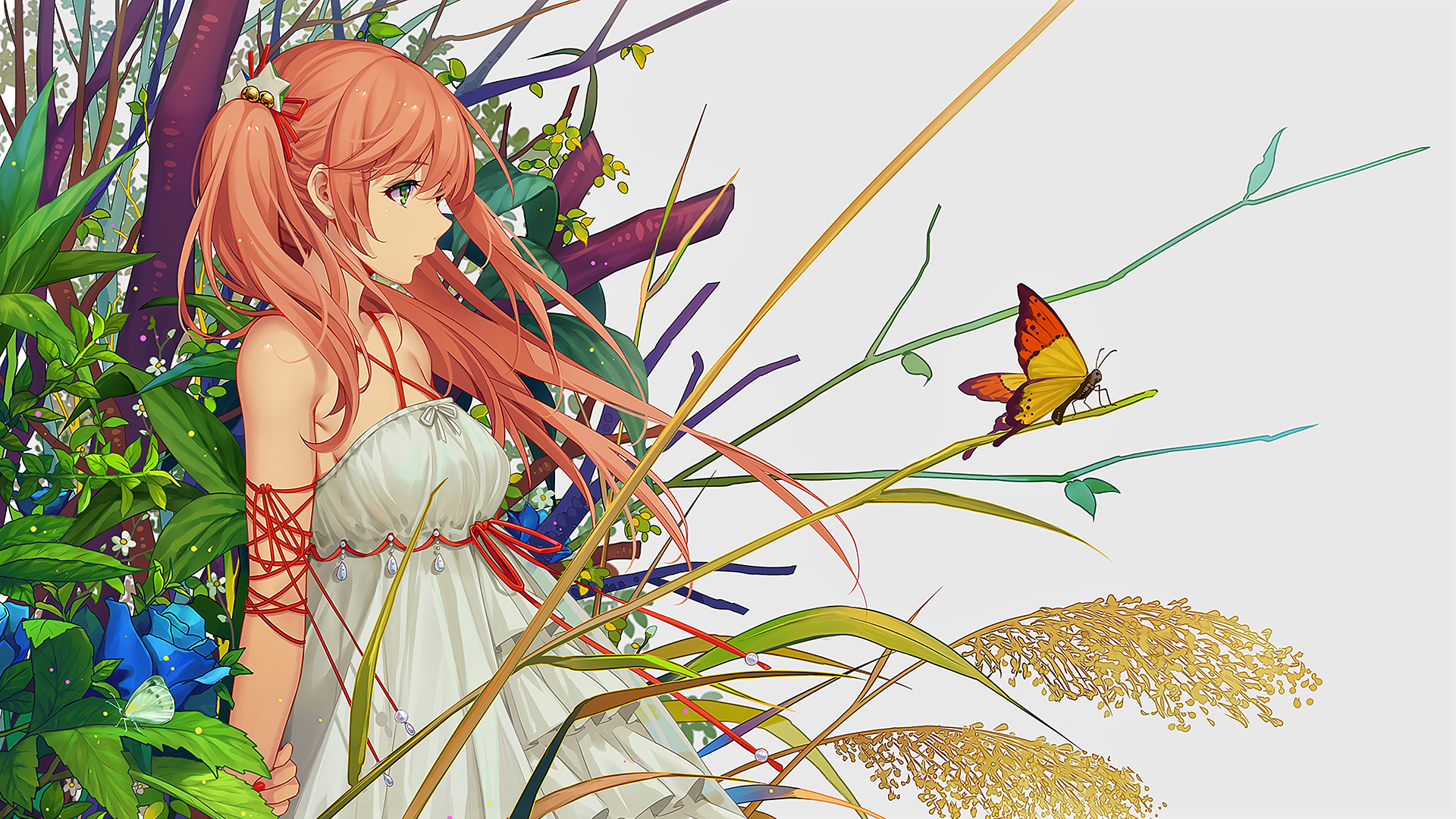 Anime Girl and Butterfly