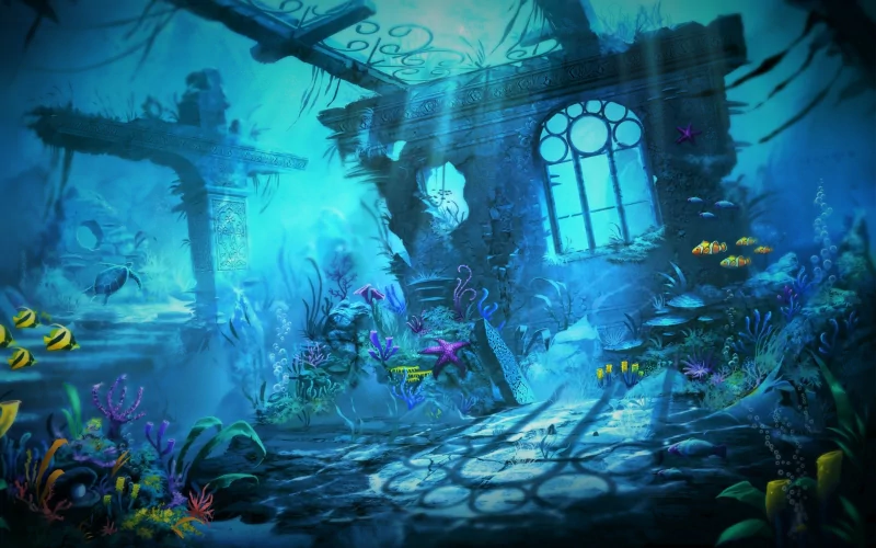 sea life building plant fish artistic underwater Image