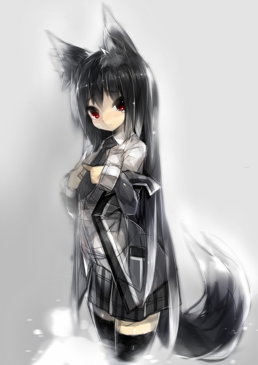 Shy Anime Kitsune Girl