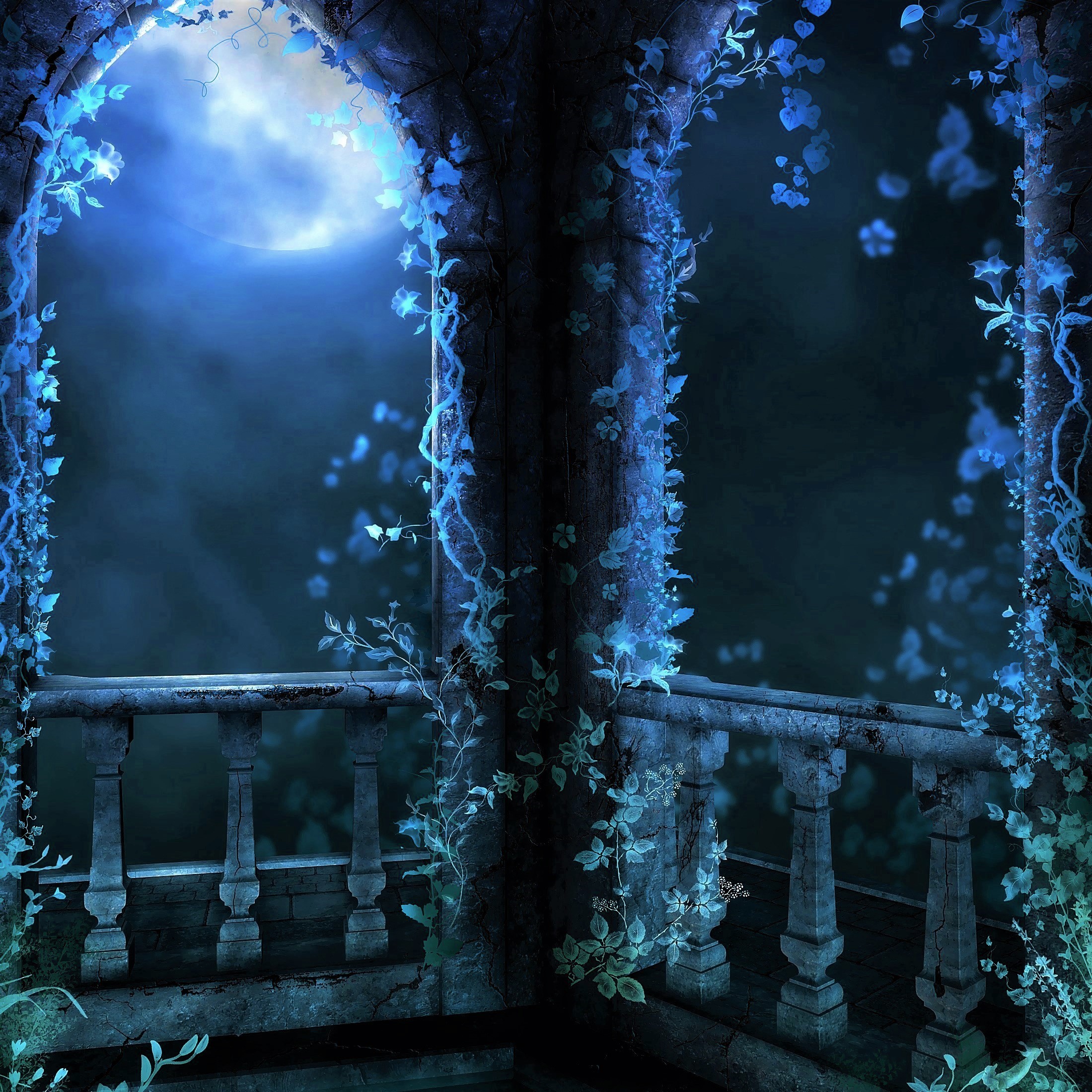 Blue Terrace in the Moonlight