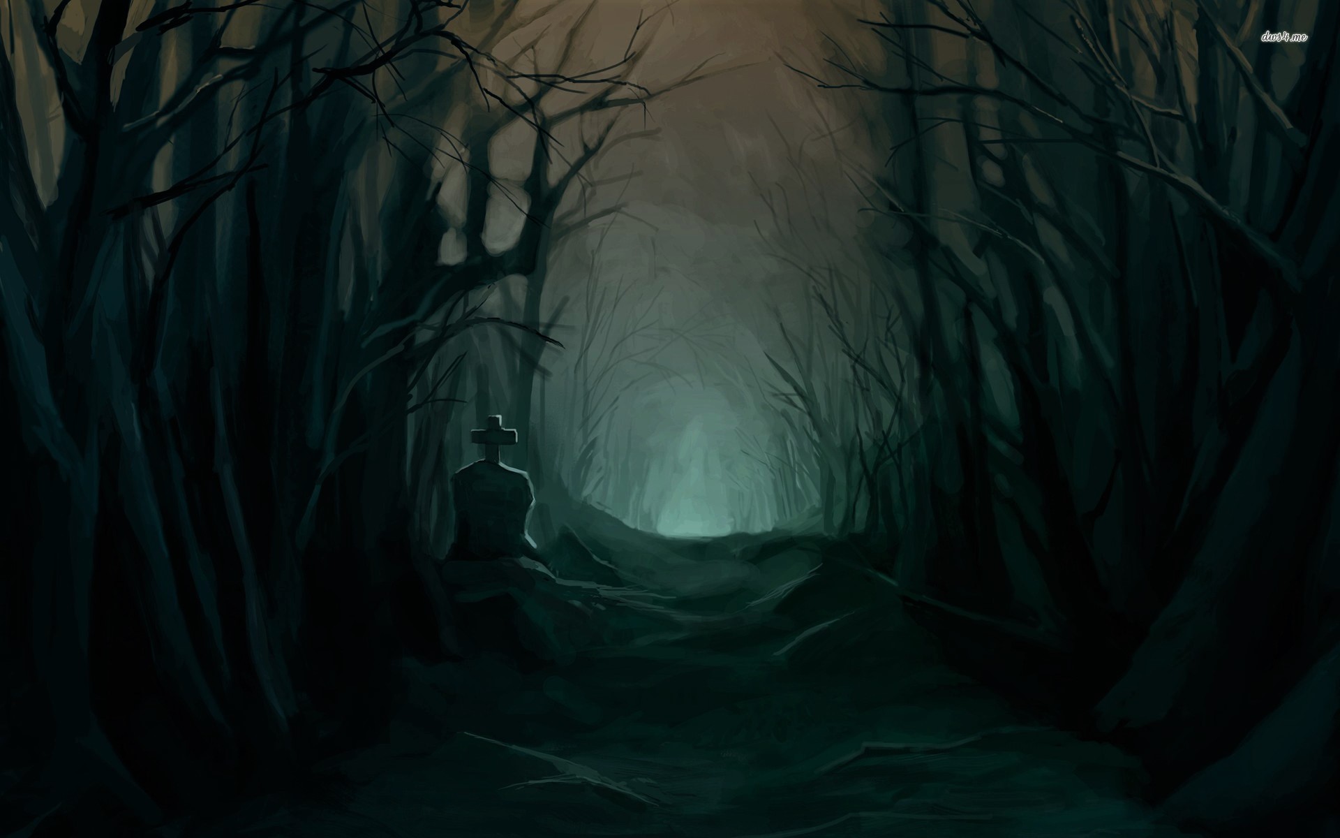 Dark Forest Background Drawing - Forest Art | Bodegawasuon