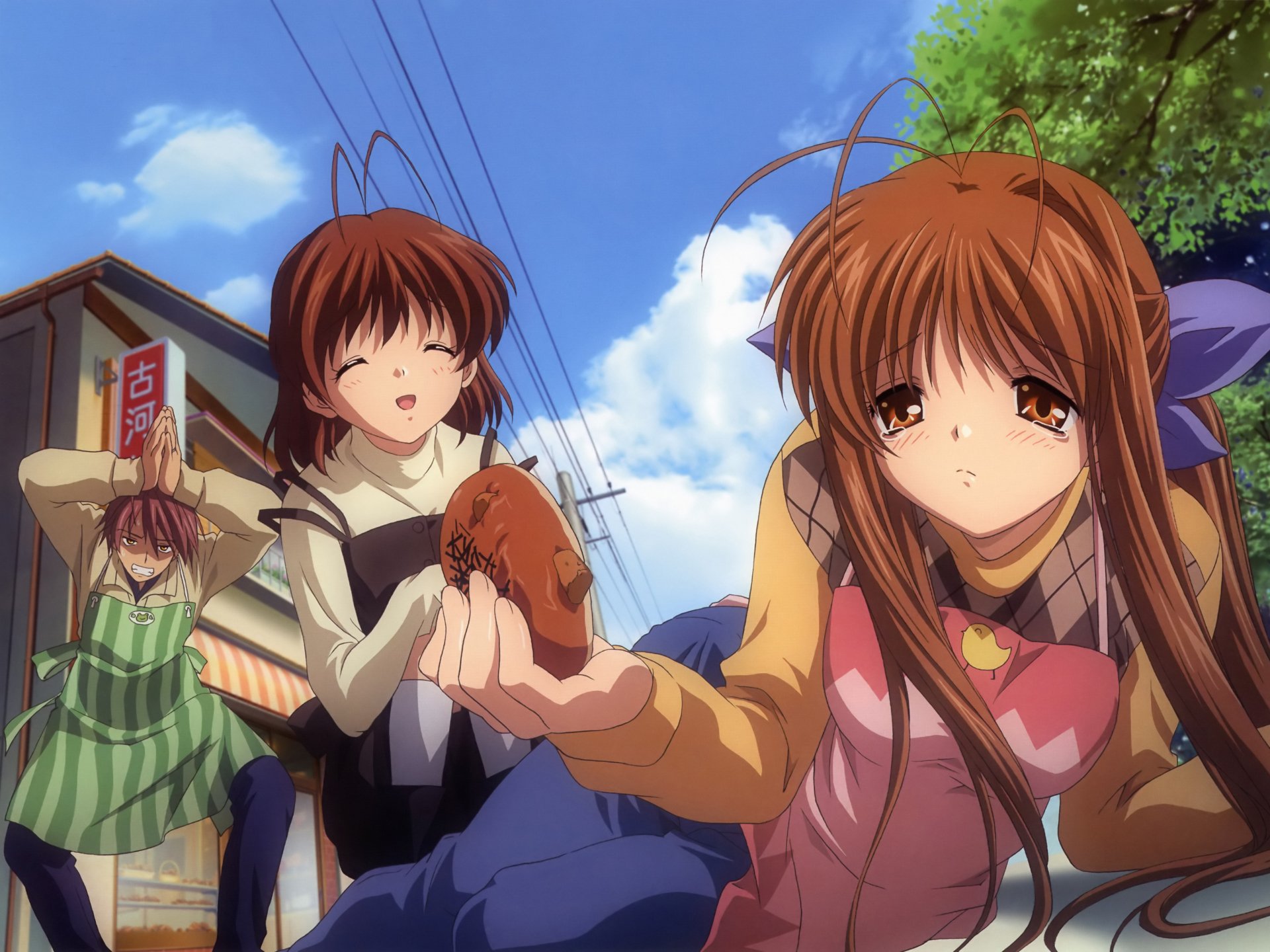 Clannad Moments: Akio, Sanae \u0026 Nagisa in a Heartwarming Anime Scene, image size:1920x1440
