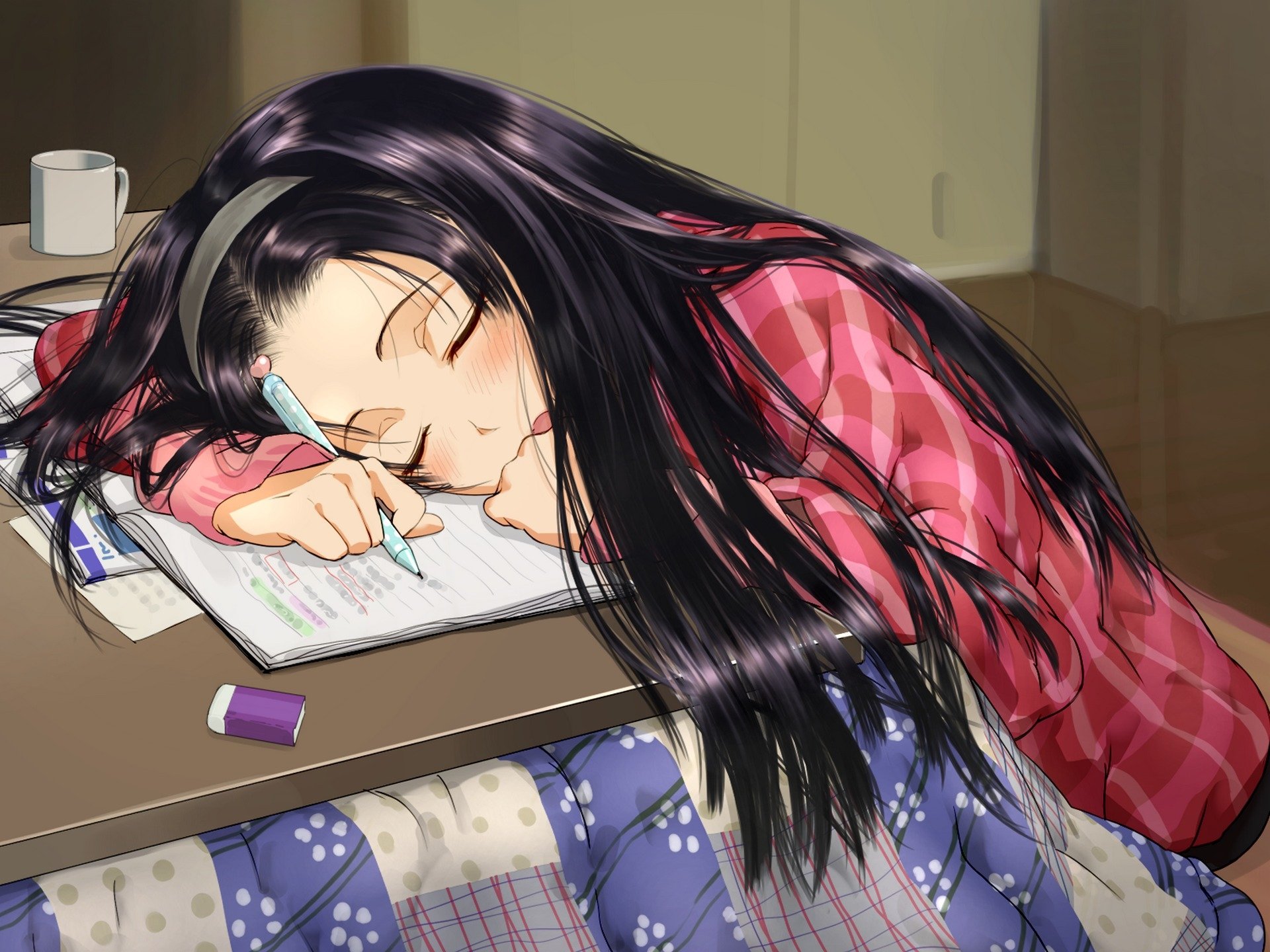 Download Notebook Sleeping Anime Girl Anime Girl Art