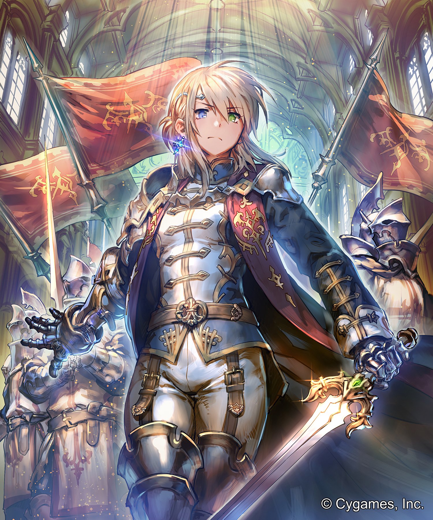 Download Flag Sword Knight Mary (Rage Of Bahamut) Video Game Rage Of Bahamut Art