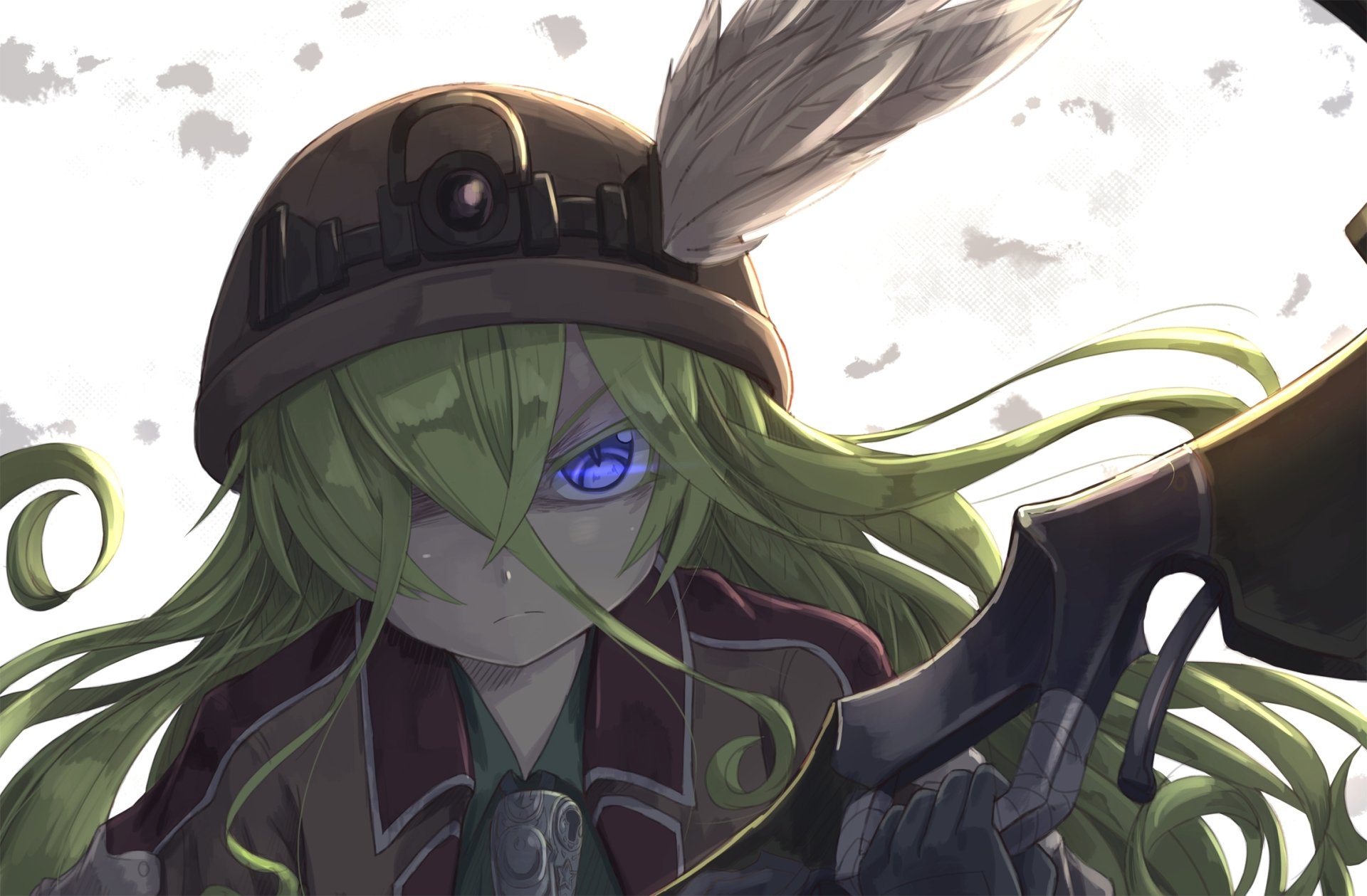 Download Feather Blue Eyes Helmet Long Hair Lyza (Made In Abyss) Anime Made In Abyss Art