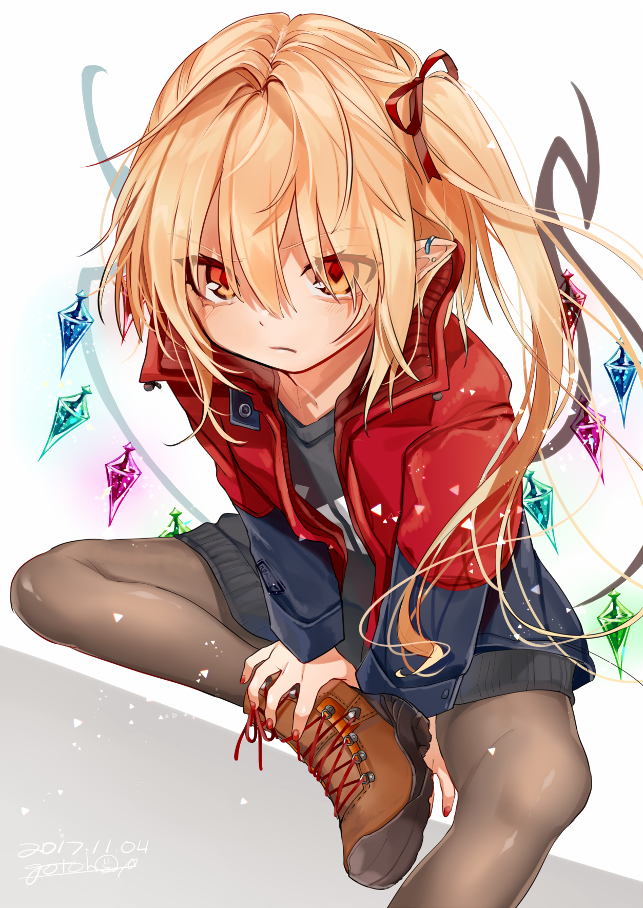 Download Boots Skirt Flandre Scarlet Anime Touhou Art
