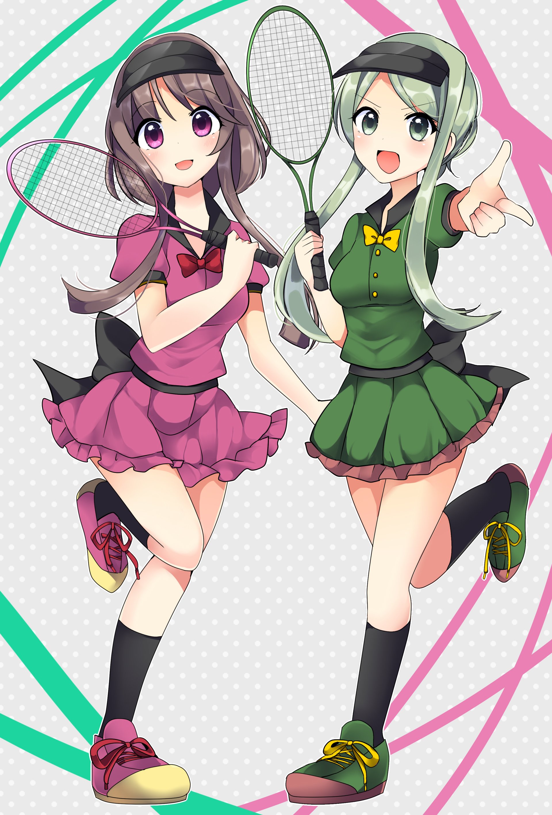 Download Green Eyes Purple Eyes Skirt Tennis Mai Teireida Satono Nishida Anime Touhou Art