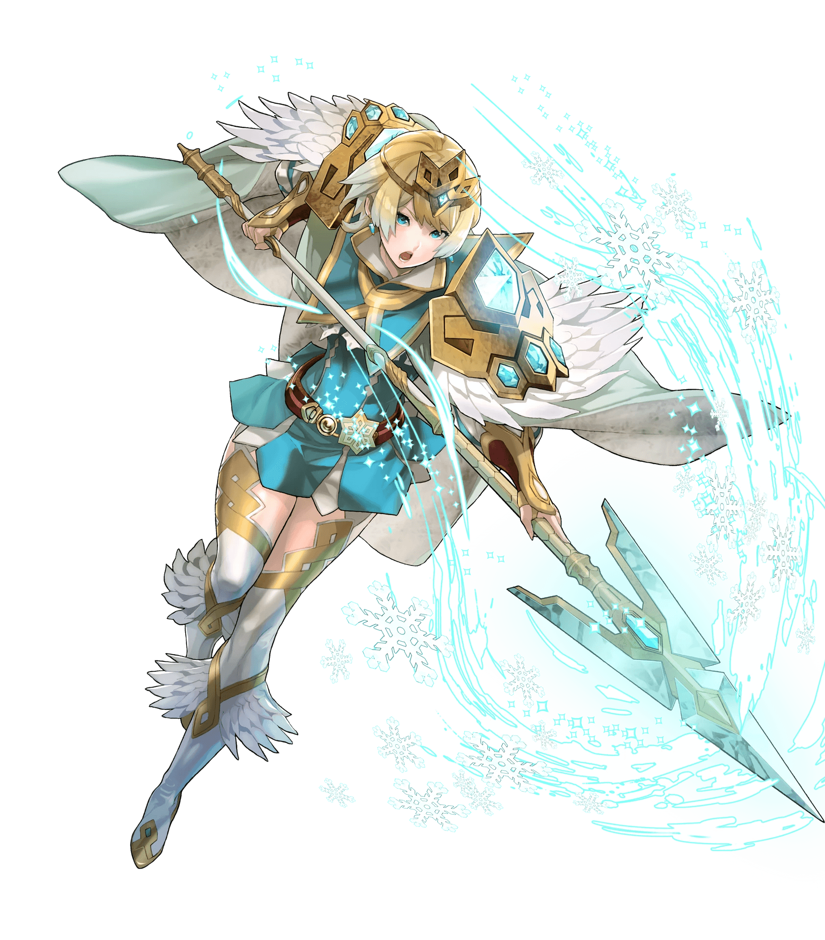 Download Snowflake Cape Armor Short Hair Weapon Spear Fjorm (Fire Emblem) Video Game Fire Emblem Heroes Art
