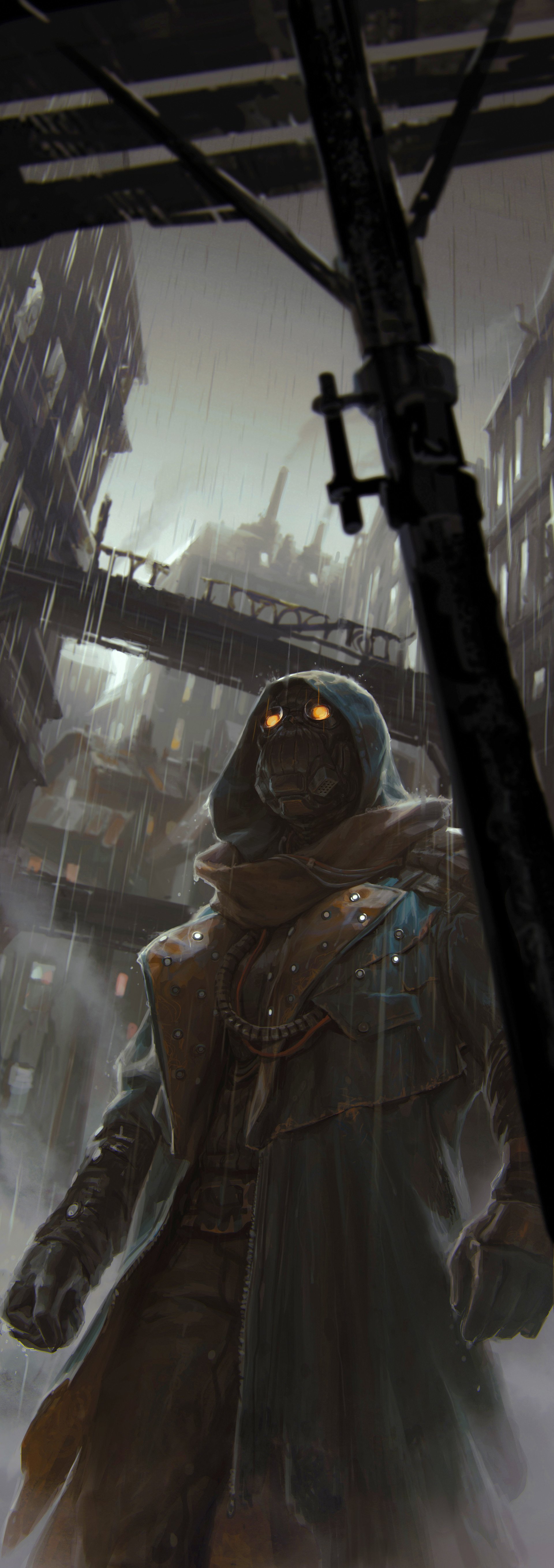 Download Sci Fi Men Fantasy Cloaked Figure Urban Art