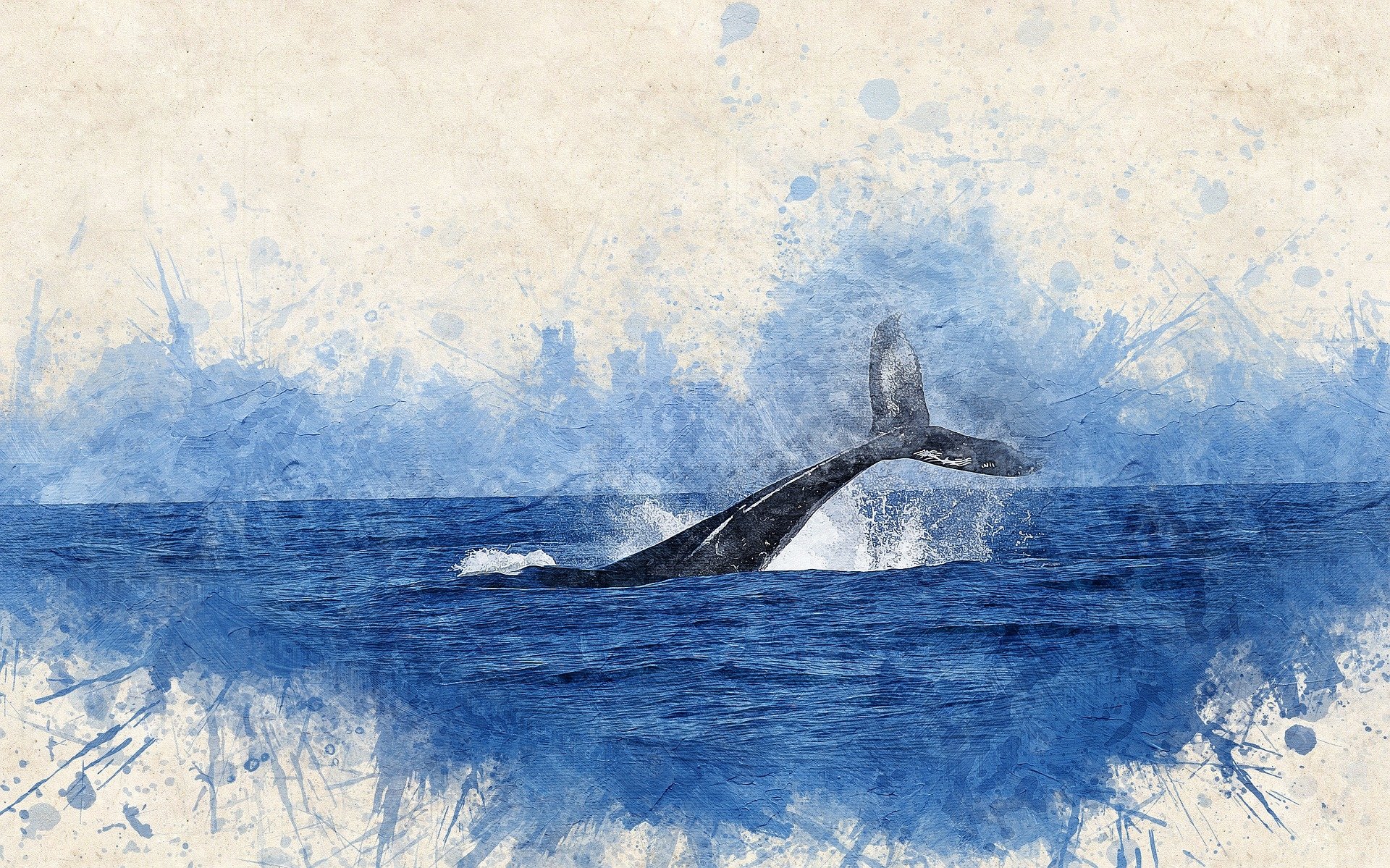 Download Blue Watercolor Animal Whale Art
