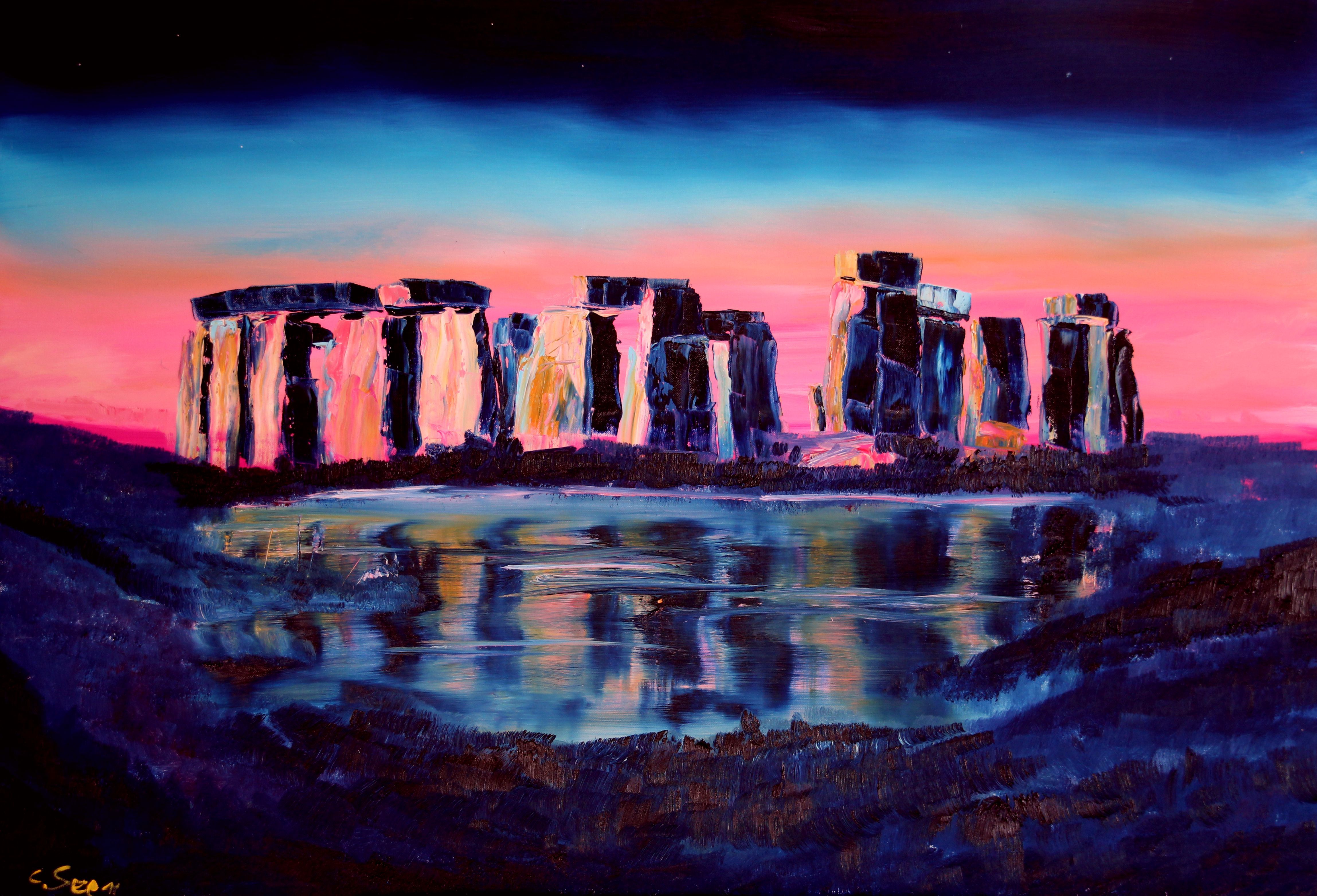 Stonehenge Oil Painting by Christian Seebauer