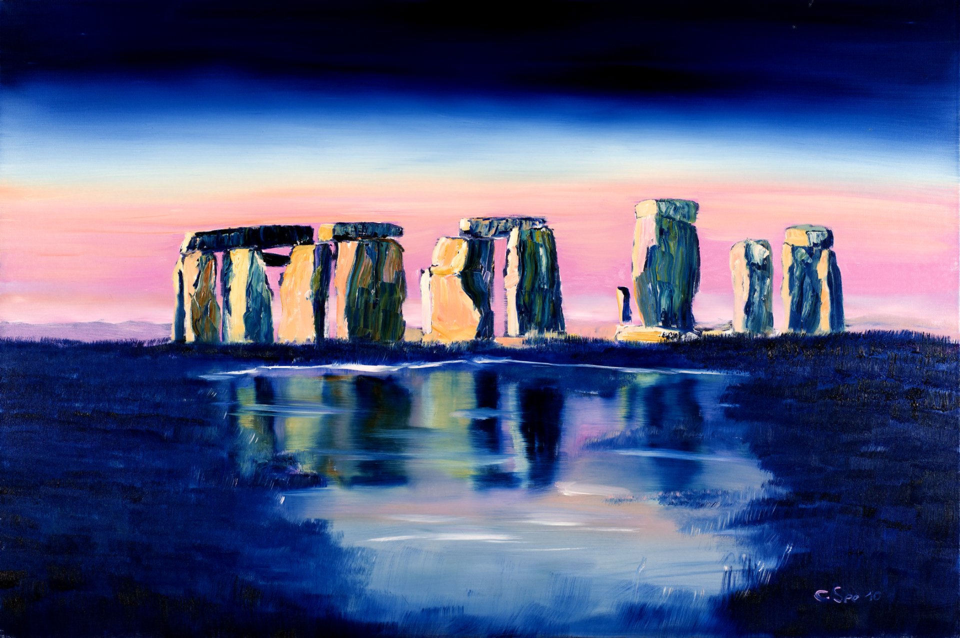 Download Stonehenge Artistic Oil Painting Art