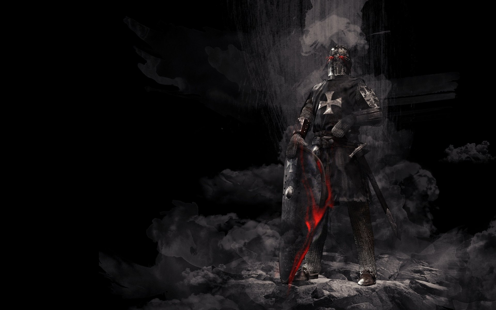 Download Knight Sword Shield Dark Warrior Art