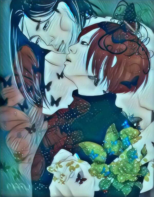 yaoi couple kiss Yuusuke (lynch.) Akinori (lynch.) butterfly music lynch. Image