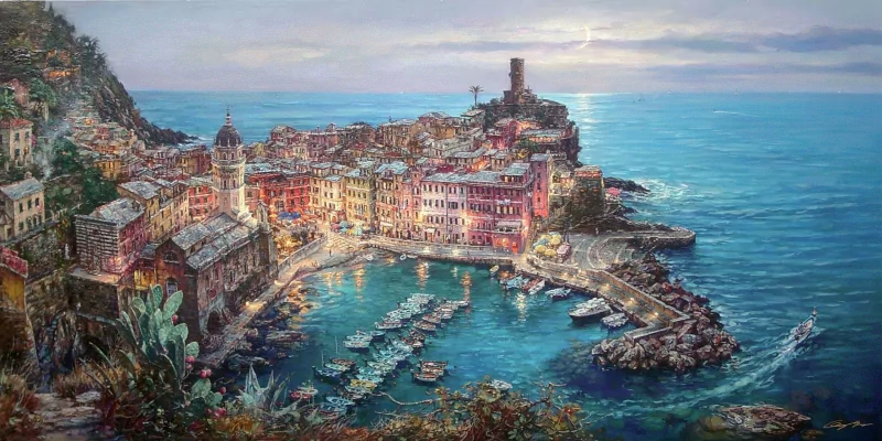  "Moonlight in Vernazza" by Cao Yong