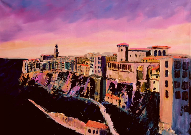  Pitigliano Tuscany Oil Painting by Christian Seebauer