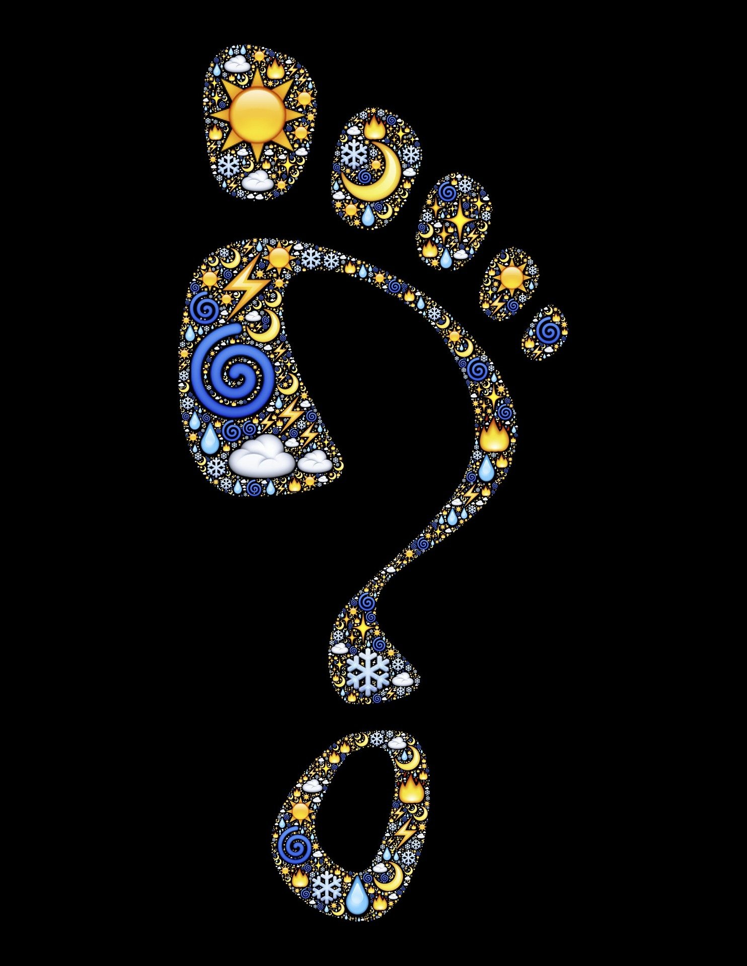 Download Elemental Question Mark Abstract Footprint Art