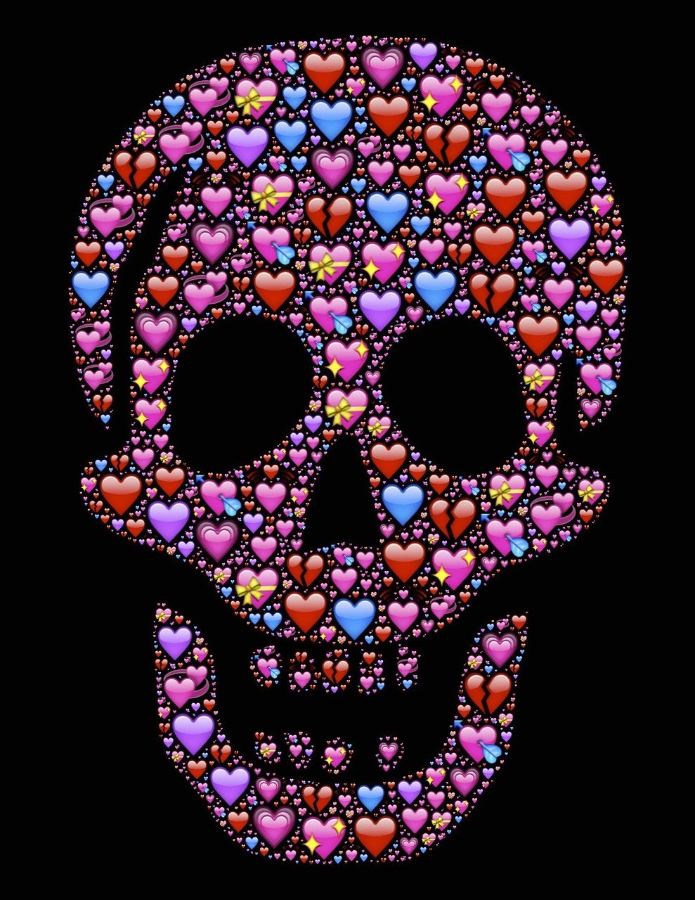 Download Colors Heart Dark Skull Art