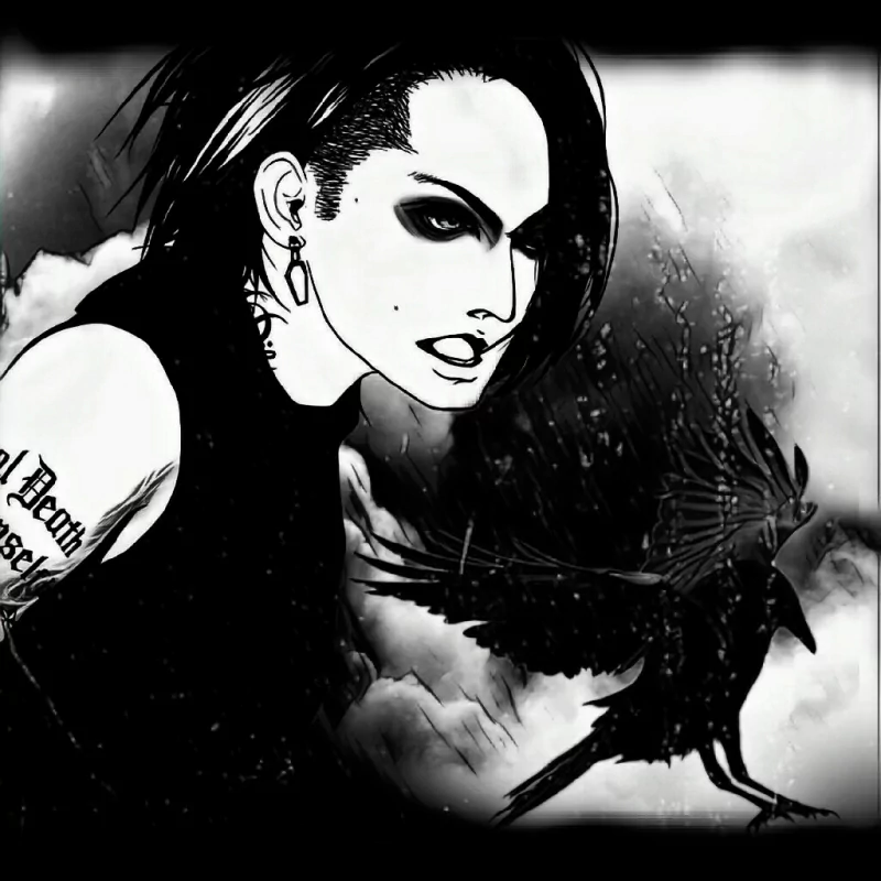 tattoo crow black monochrome Hazuki (lynch.) music lynch. Image
