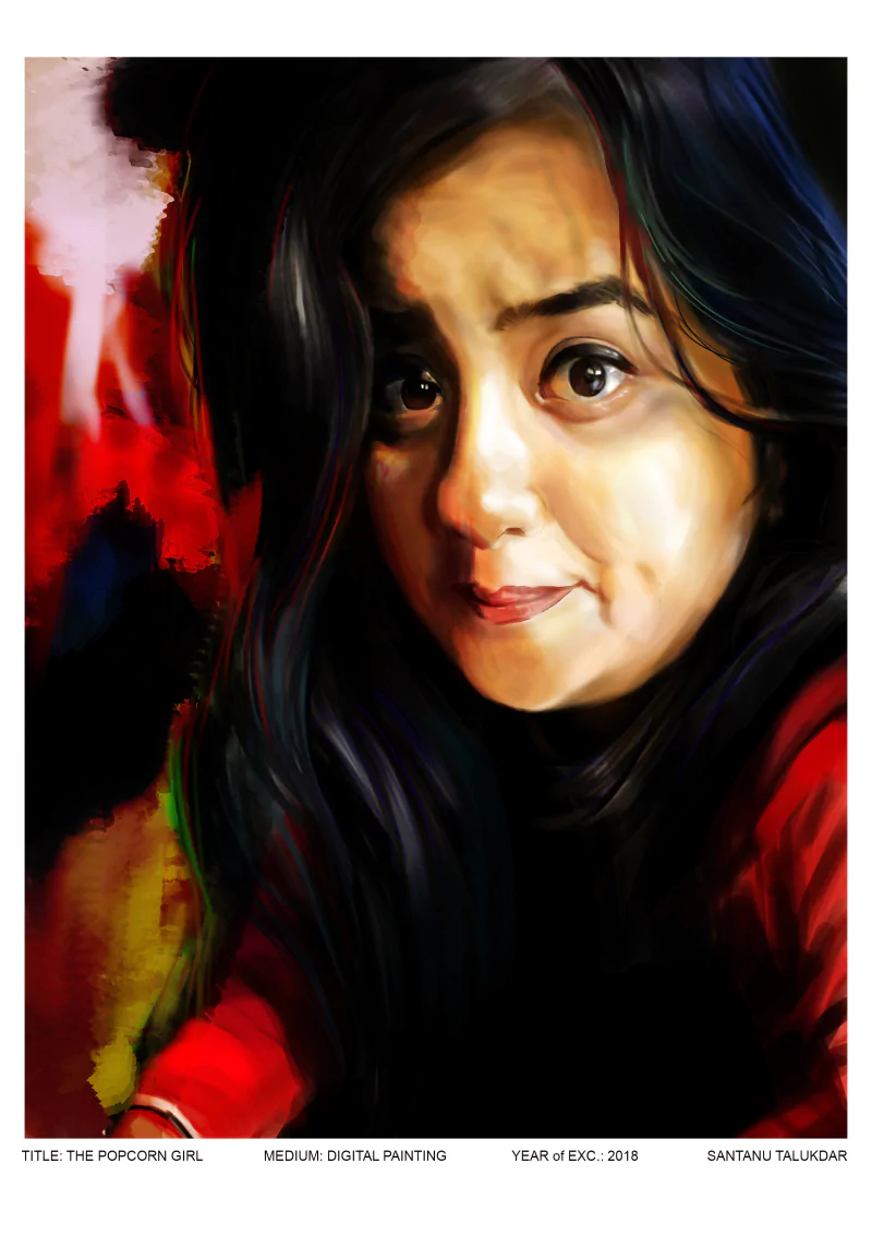  The Popcorn Girl (DIGITAL PAINTING using by Adobe Photoshop)