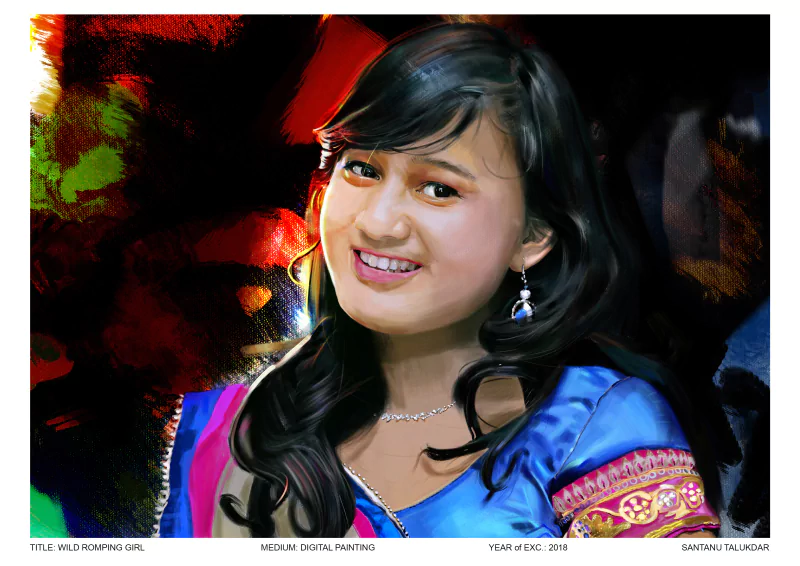  Wild Romping Girl (DIGITAL PAINTING using by Adobe Photoshop)