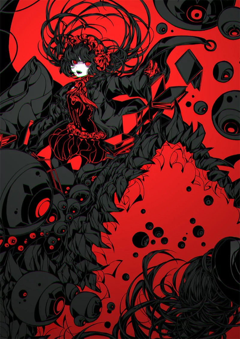 red dark Anime girl anime girl dark anime red anime dark girl Image