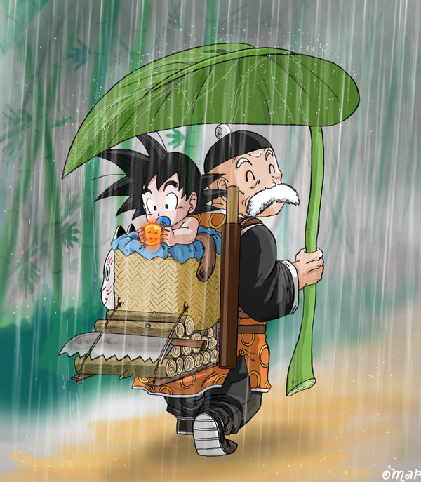 Dragon Ball - Grandpa Gohan and Goku by OmaruIndustries