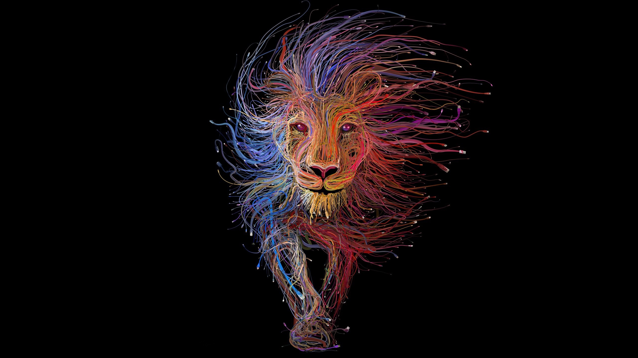 Lion Made of Cables