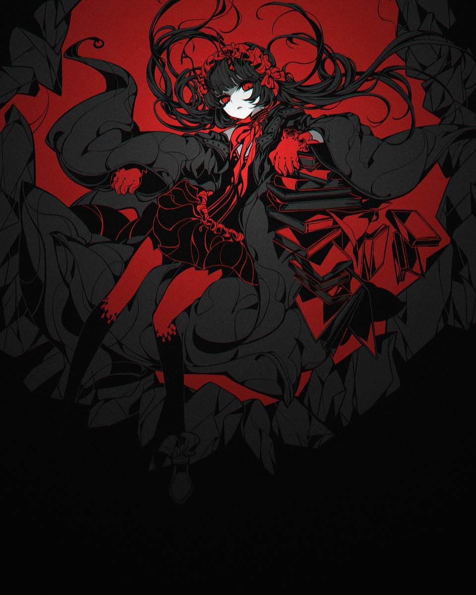 Download Red Dark Anime Girl Anime Girl Dark Anime Red Anime Dark Girl Art