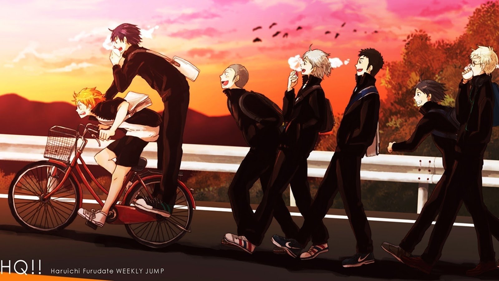 Download Tadashi Yamaguchi Kei Tsukishima Shōyō Hinata Daichi Sawamura Tobio Kageyama Koushi Sugawara Ryūnosuke Tanaka Anime Haikyū!! Art
