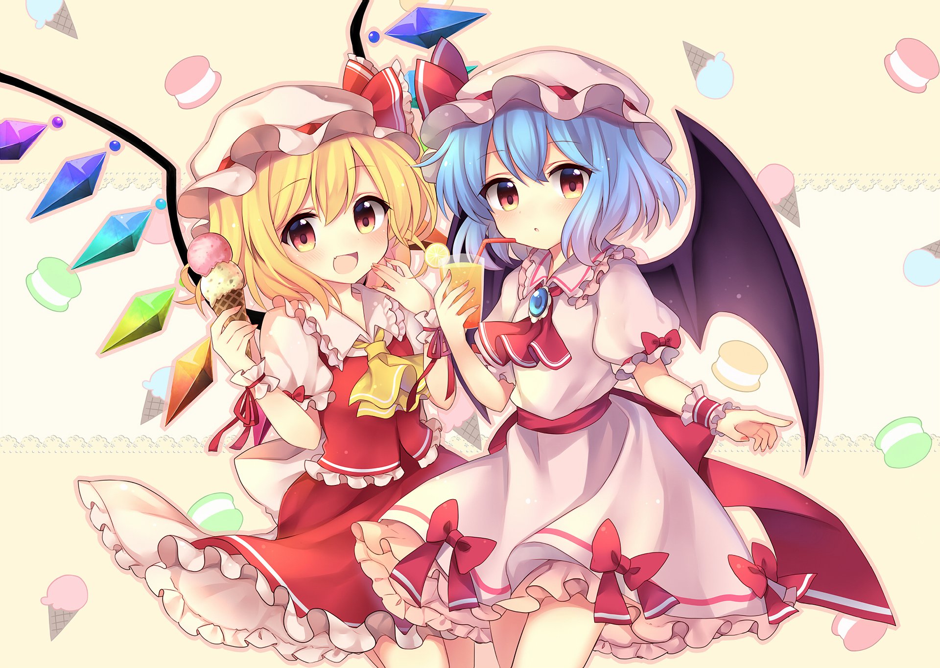 Download Flandre Scarlet Remilia Scarlet Anime Touhou Art