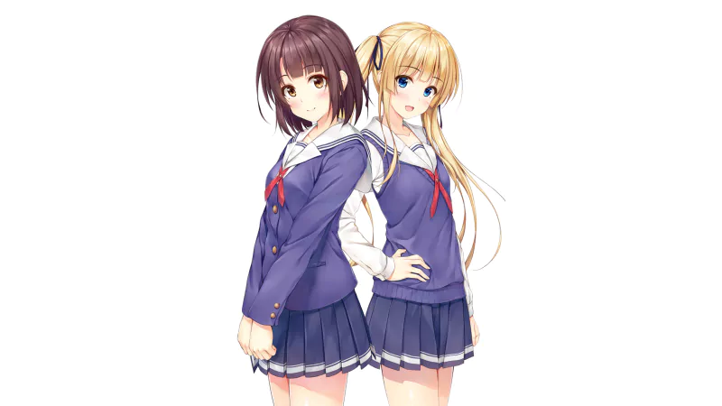 Megumi Katō and Eriri Spencer Sawamura from the anime Saekano: How to Raise a Boring Girlfriend, standing side by side in their school uniforms.