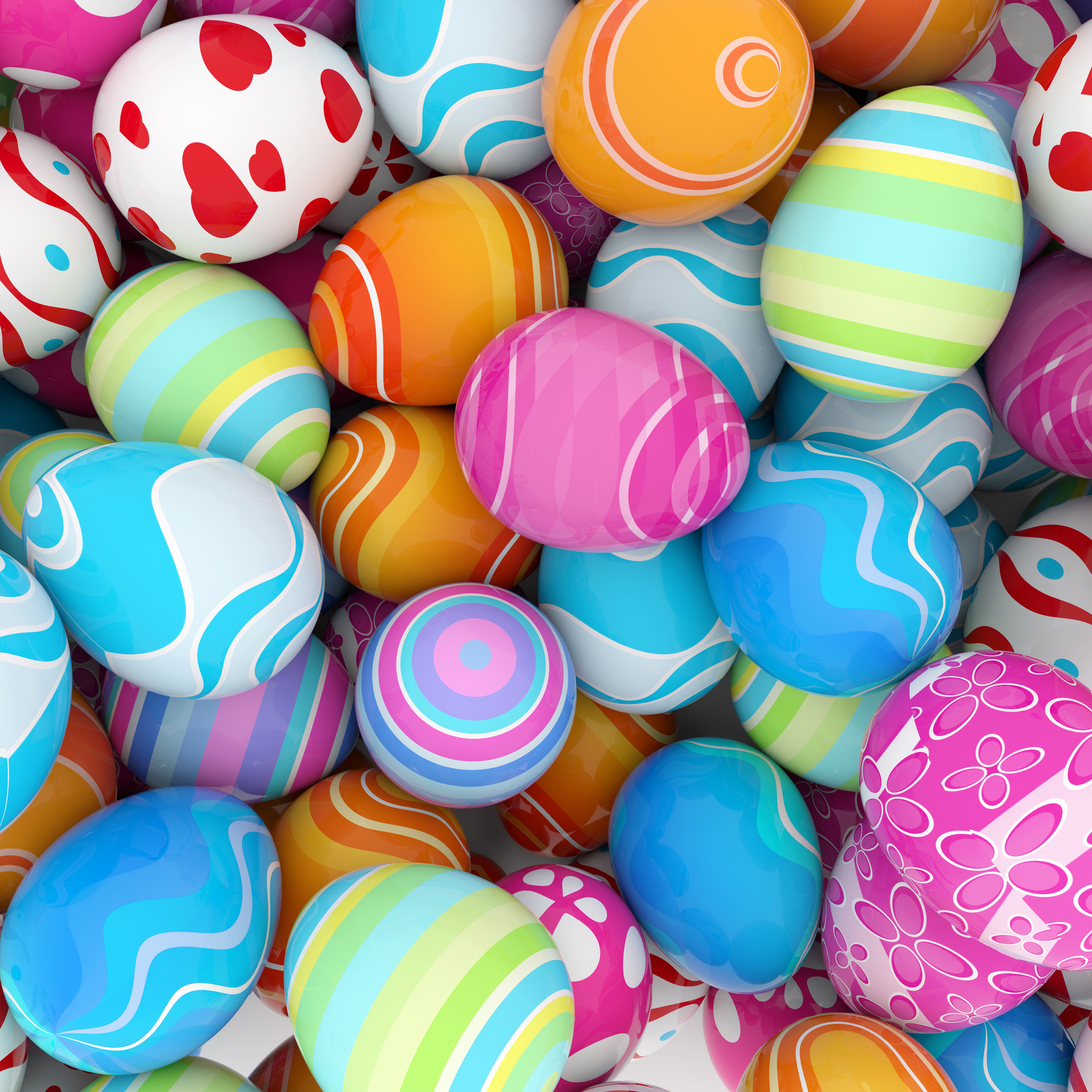 Decorated Colorful Easter Eggs