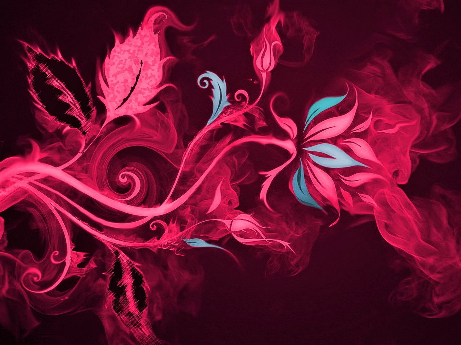 Pink Smoke Flower Art