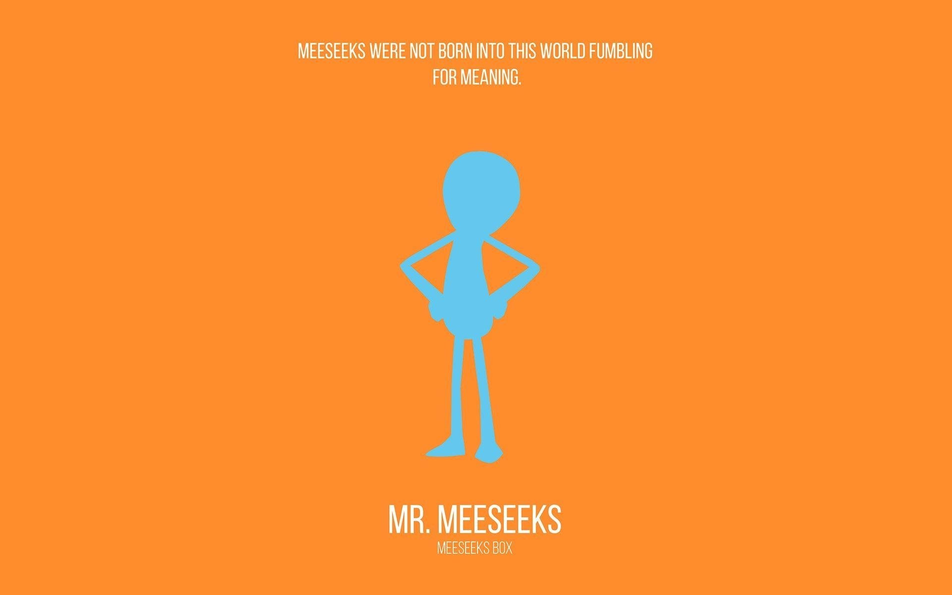 Download Orange (Color) Mr. Meeseeks (Rick And Morty) TV Show Rick And Morty Art