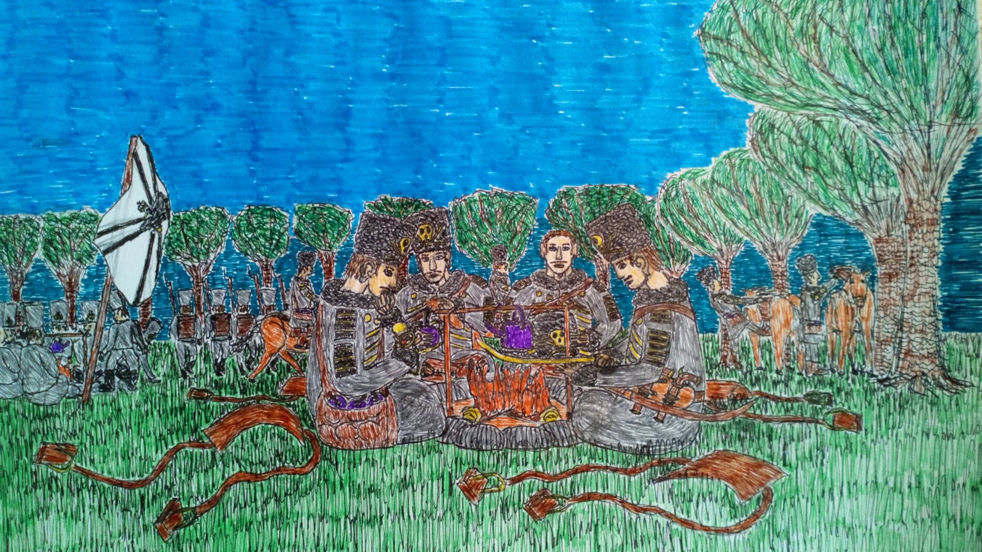 Download Campfire Military Artistic Art