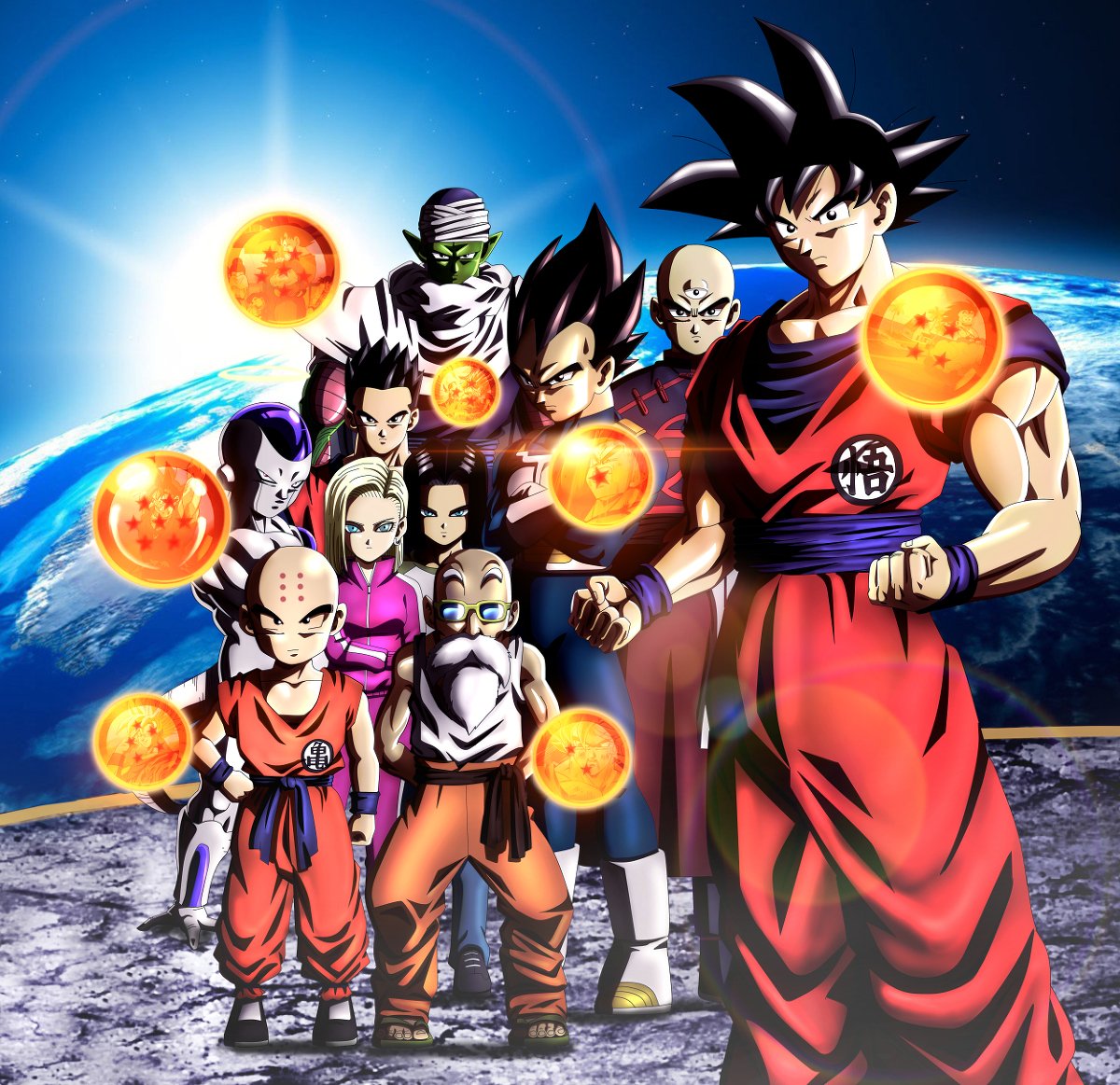 Download Piccolo (Dragon Ball) Tien Shinhan (Dragon Ball) Vegeta (Dragon Ball) Gohan (Dragon Ball) Frieza (Dragon Ball) Android 18 (Dragon Ball) Android 17 (Dragon Ball) Master Roshi (Dragon Ball) Krillin (Dragon Ball) Goku Anime Dragon Ball Super Goku & Vegeta Art